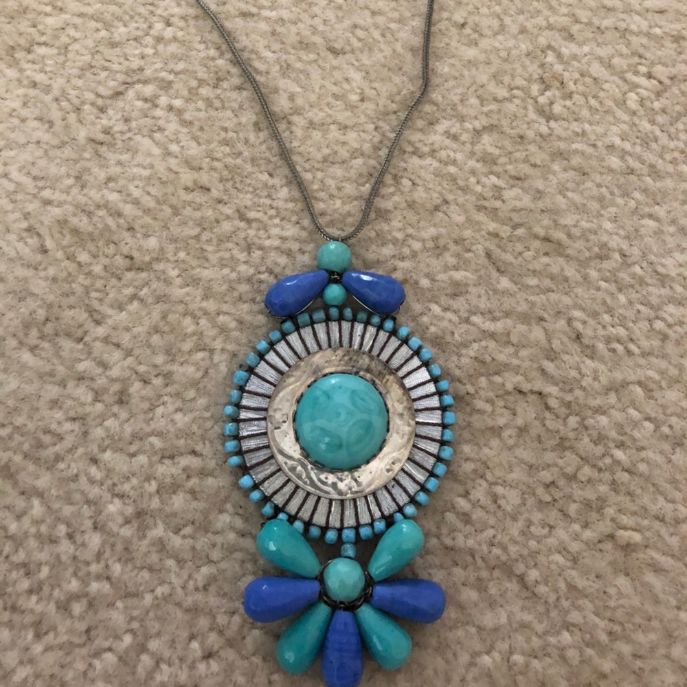 Blue statement necklace